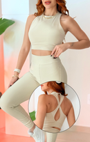 Top Cropped Barbara Costas Cruzadas em Poliamida