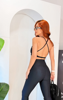 Top Cropped Sarah Alcinha Costas Cruzadas em Poliamida