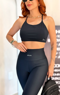 Top Cropped Sarah Alcinha Costas Cruzadas em Poliamida
