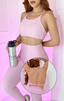 Top Cropped Sarah Alcinha Costas Cruzadas em Poliamida
