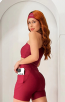 Top Cropped Emmyly Alça Dupla em Poliamida