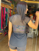 Camisa Tule Transparência em Poliamida