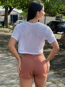 Cropped Poliamida Arrastão