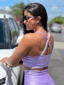 Conjunto Luiza Cirré Metalic Calça Legging Alta Compressão+Cropped em Poliamida