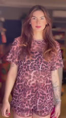 Camisão Poliamida de Tule Oncinha - Animal Print