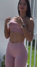 Conjunto Stella Cirré Feline Shorts Alta Compressão+Cropped Alcinha em Poliamida