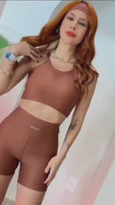 Top Cropped Emmyly Alça Dupla em Poliamida