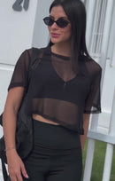 Cropped Poliamida em Tule