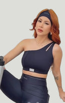 Top Cropped Lia Mula Manca em Poliamida