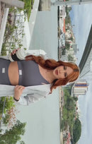 Top Cropped Lia Mula Manca em Poliamida